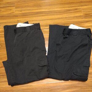 Pair of Dickies Cargo Regular Straight 38X30 Black Skater Streetwear Work Wear